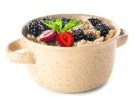 Рецепта Овесена каша за закуска с лешниково мляко, ягоди и къпини